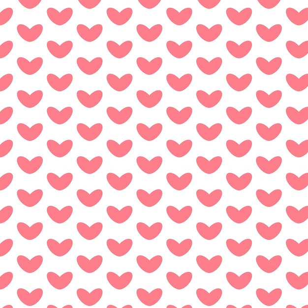 Vector red hearts seamless pattern valentines day background
