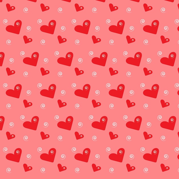 red hearts with drops and circles in seamless pattern isolated on a red background love concept vector illustration