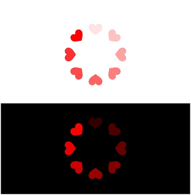 Red hearts with loading icon theme Red hearts loading web icon