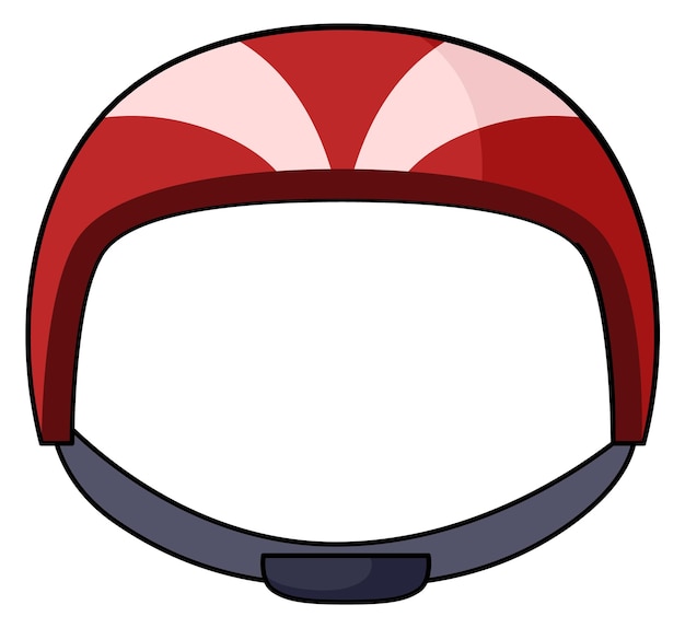 Red helmet cartoon icon Sport head safety