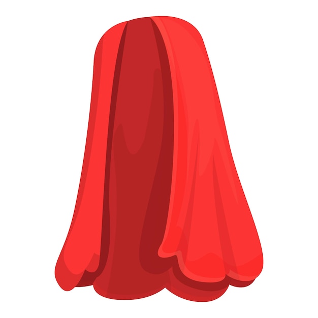 Vector red hero cloak icon cartoon vector super cape magic back