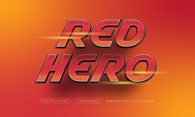 Red Hero-teksteffect bewerkbaar