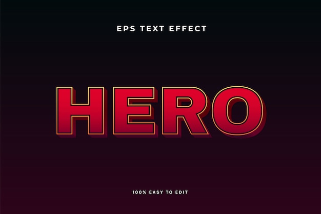 Red hero text effect