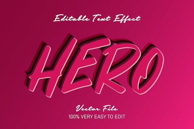 Vector red hero text effect