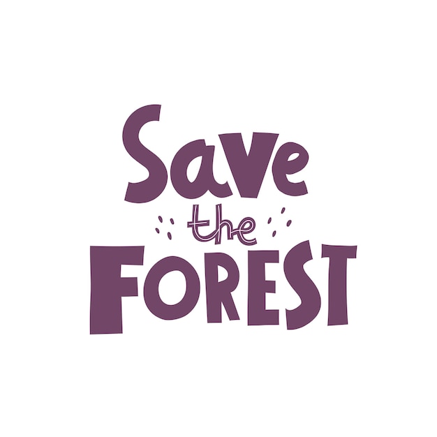 red het bos handgetekende letters