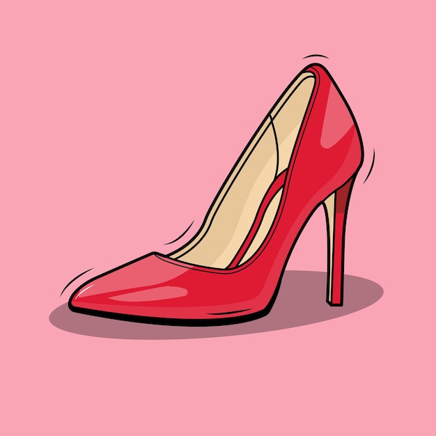 Vector red high heels