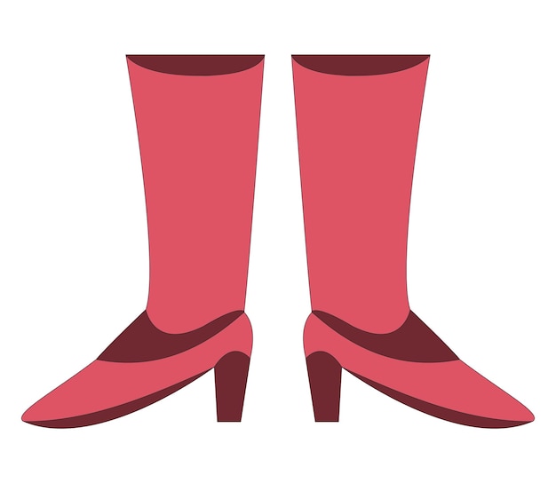 red highheeled boots in bold vector style