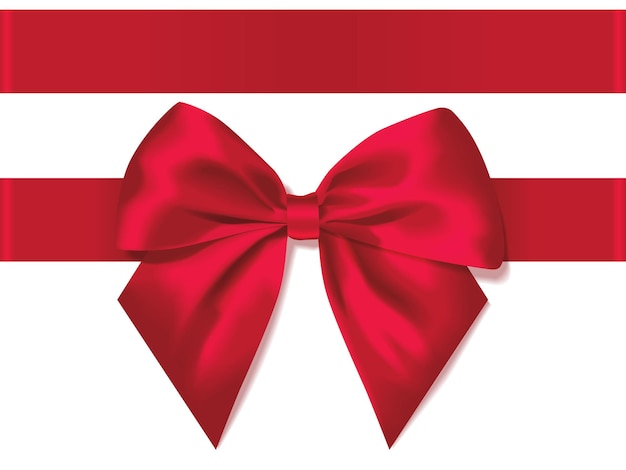 red holiday bow on white background gift