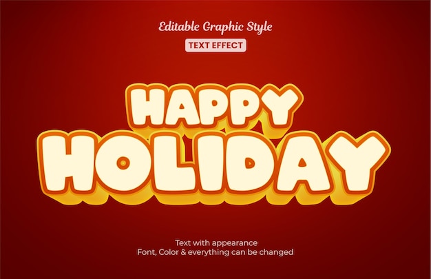 Red holiday editable text style effect
