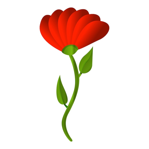 赤い蜂蜜の花のアイコン 白い背景に隔離されたウェブデザインのための赤い蜂糖の花のベクトルアイコンのアニメ