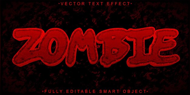 Red Horror Zombie Vector Volledig bewerkbaar Smart Object Text Effect