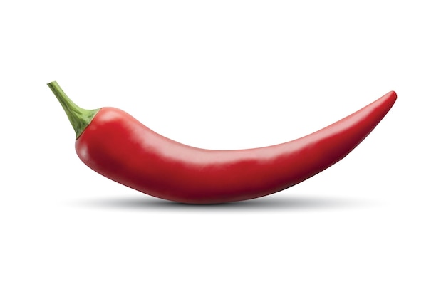 Red hot chili pepper isolated on white