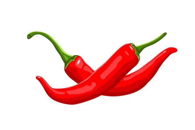 Vector red hot chili peppers