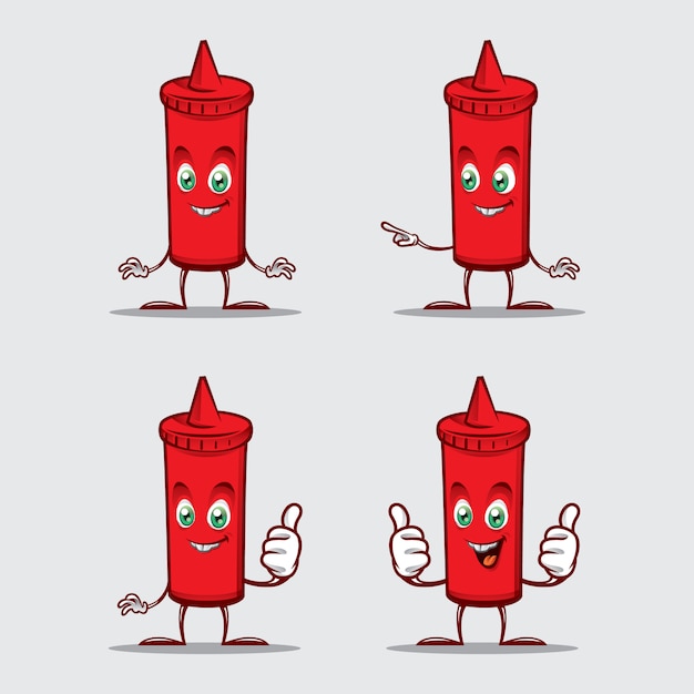 Red hot chili sauce character set