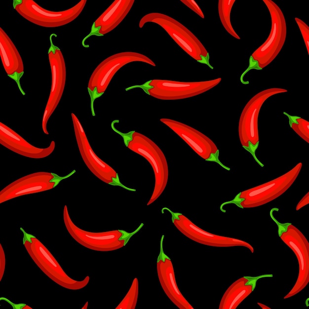 Red hot chilli peppers on black background