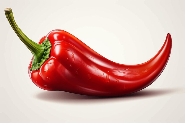 Red hot natural chili pepper pod realistische geïsoleerde afbeelding met schaduw vector illustratie Design fo