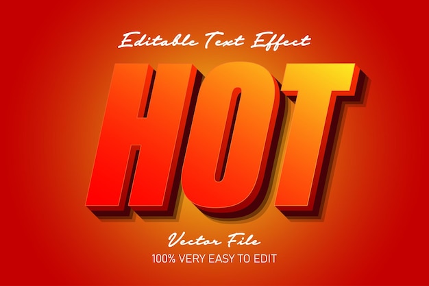 Vector red hot strong bold glow text effect