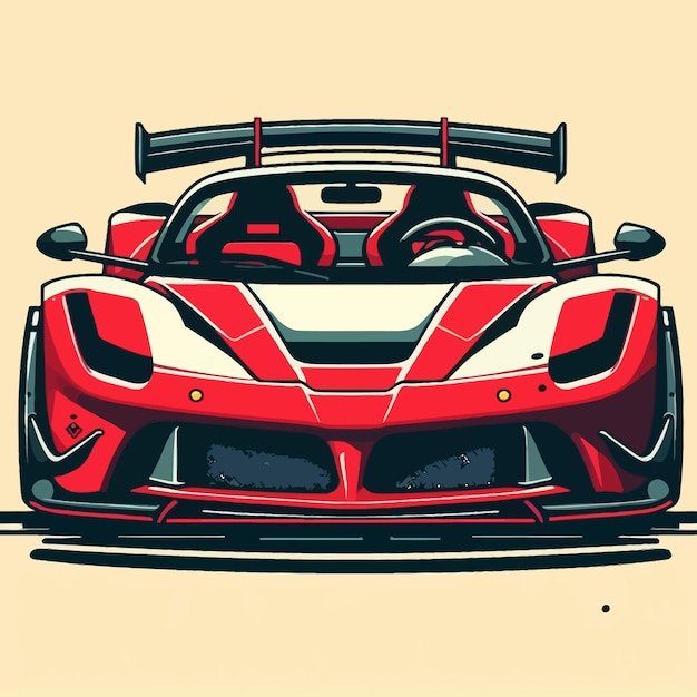 Vector red hypercar