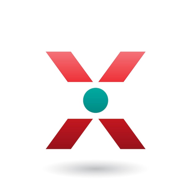 Red Icon of Letter X with a Circle Vector Illustration