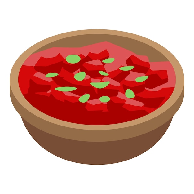 red indian soup icon isometric of red indian soup vector icon for web design isolated on white background
