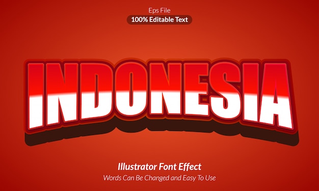 Vettore indonesia rossa - effetto di testo modificabile