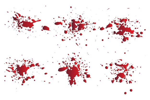 red ink splatter blood vector collection