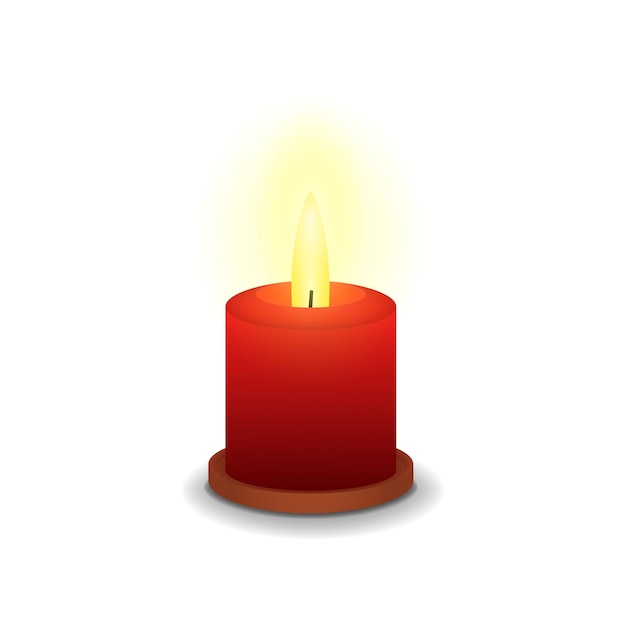 Red isolated candle on a white background