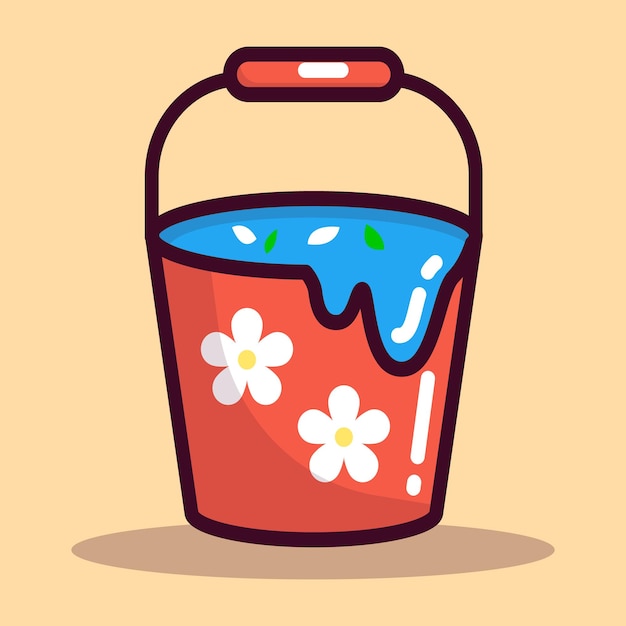 Vector a red jar with blue flowers on it.