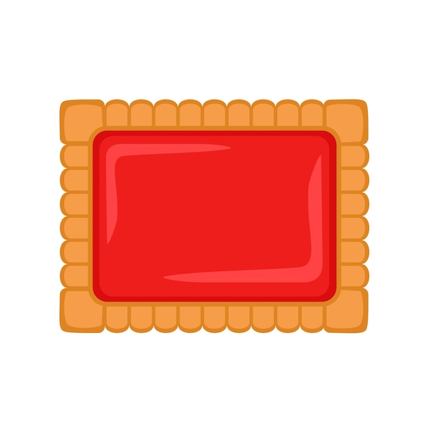 빨간 젤리 비스킷 아이콘 웹 디자인을 위한 빨간 젤리 비스킷 벡터 아이콘의 평면 그림