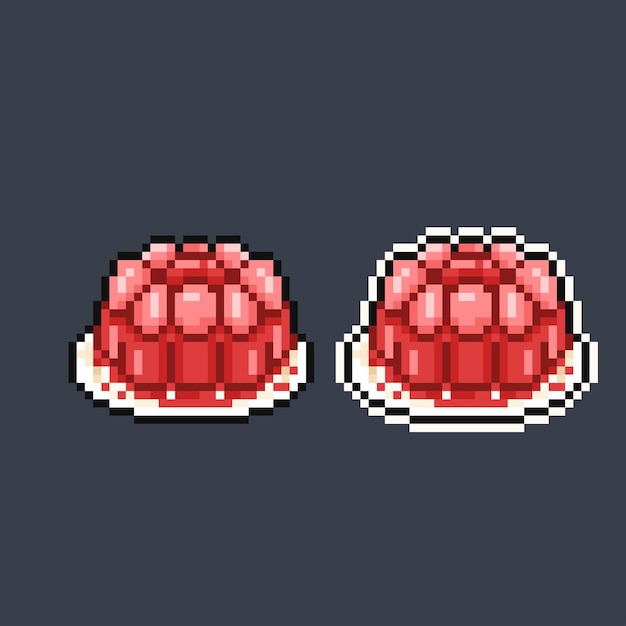 Red jelly in pixel art style