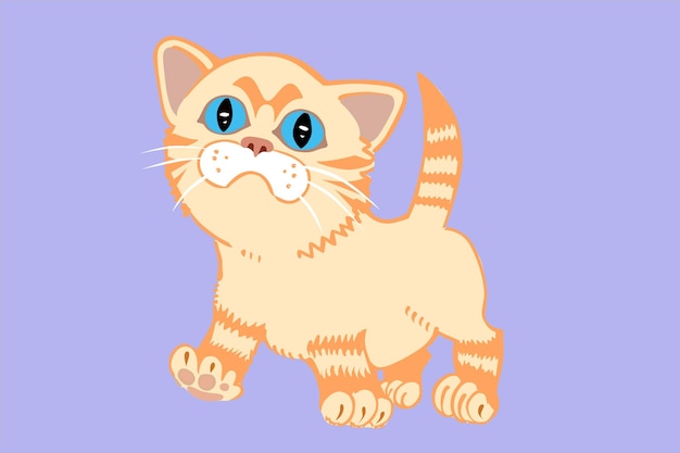 Red kitten on a lilac background vector image