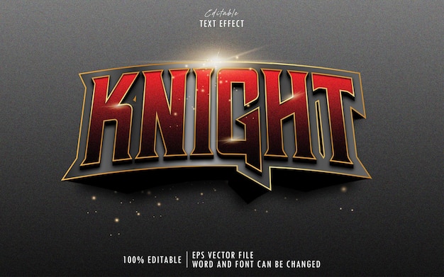 Red knight 3d editable text effect