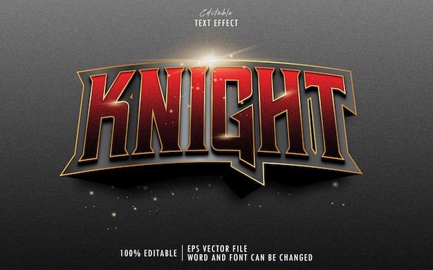 Редактируемый текстовый эффект Red Knight 3D