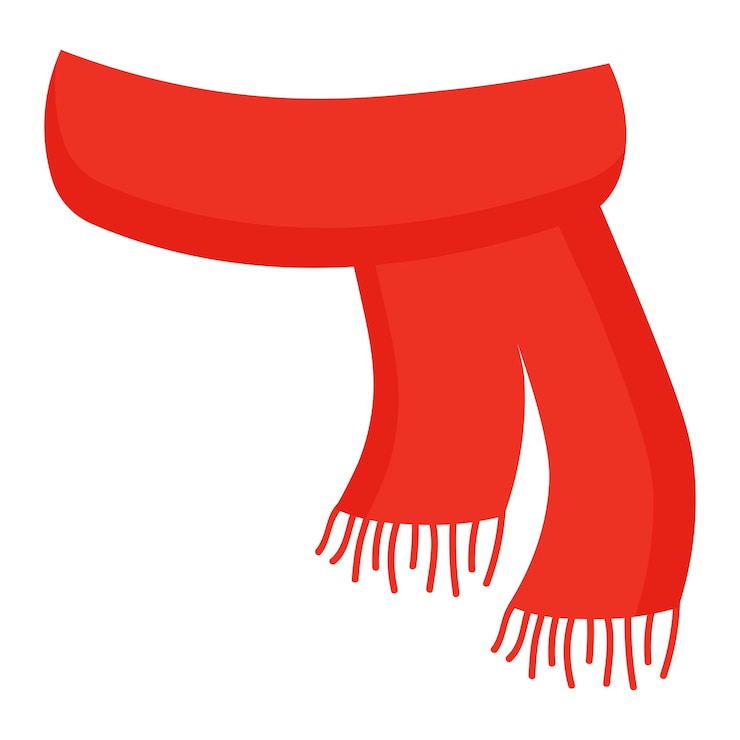 Premium Vector | Red knitted scarf vector illustration