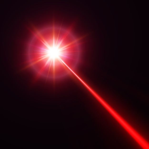 Vector red laser beam,  illustration