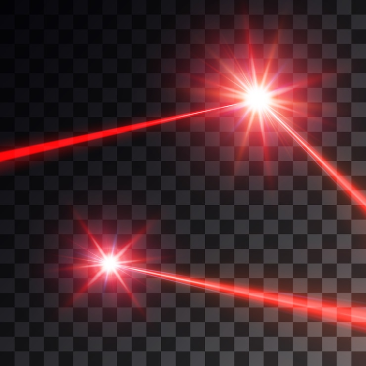 Vector red laser beam set, 