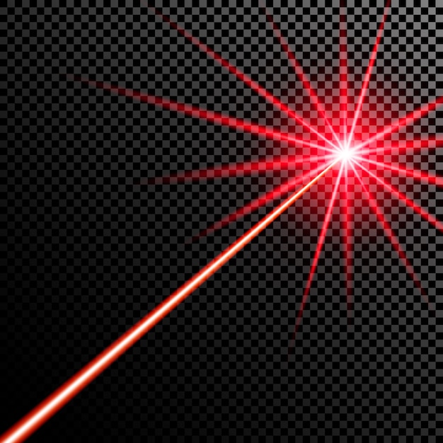 Red laser beam.