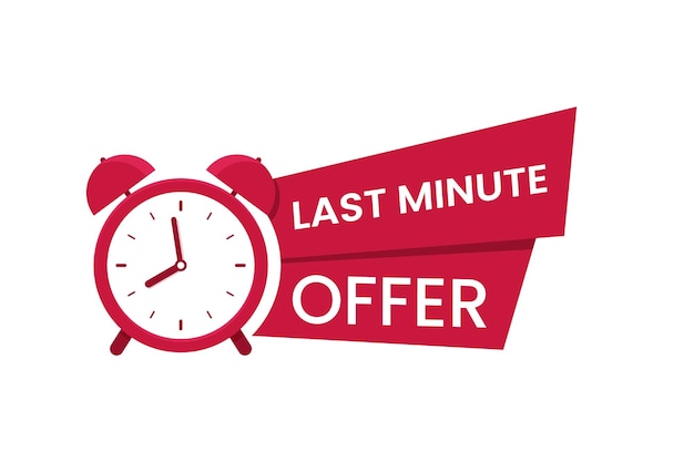 Red last minute offer logo symbol banner