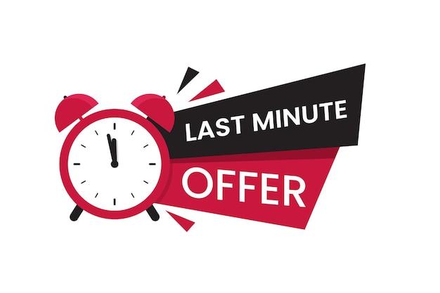 Red last minute offer logo symbol banner