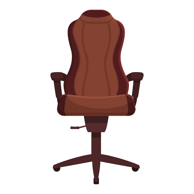 Vector red leather chair icon cartoon vector gamer seat streamer office