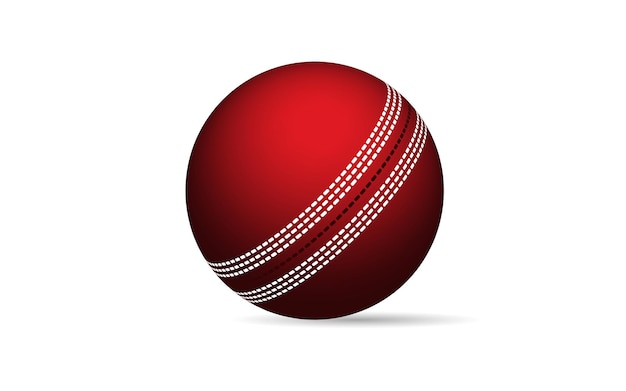 Vettore illustrazione vettoriale isolata palla realistica in pelle rossa, con ombra su sfondo bianco