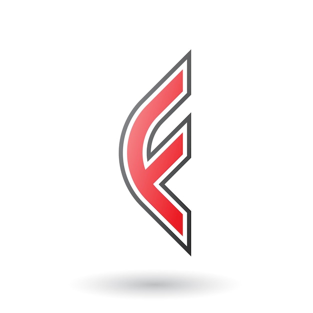Иконка "Красная буква F" с круглыми углами и внешними полосами
