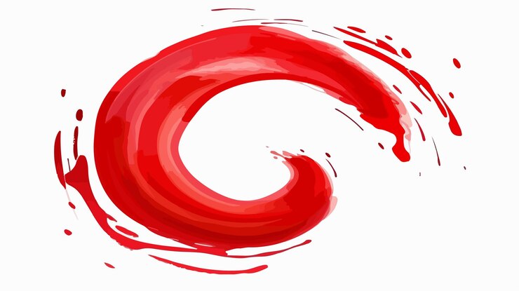 Vector a red letter with a red circle on it