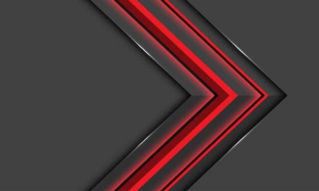 Red light arrow direction on dark design modern luxury futuristic background.