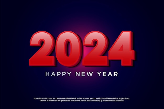 Vector red light effect background for 2024 new year banner