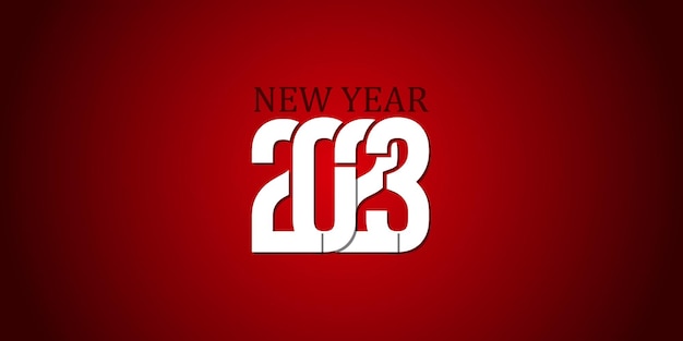 Vector red light happy new year 3d template