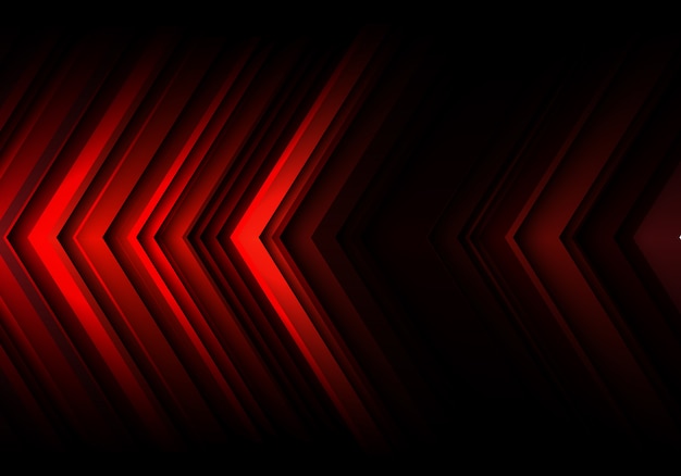 Red light line arrow speed direction on black technology background.