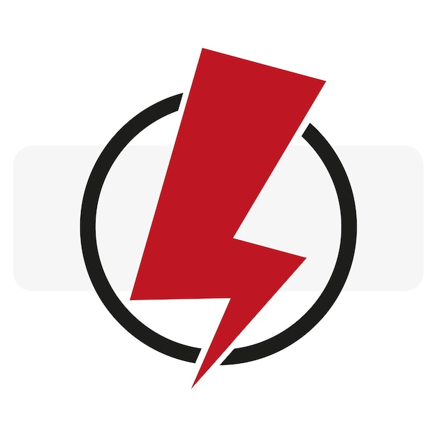 Red lightning circle. Vector illustration.