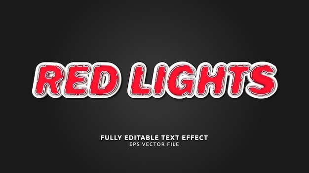 Vector red lights editable text effect
