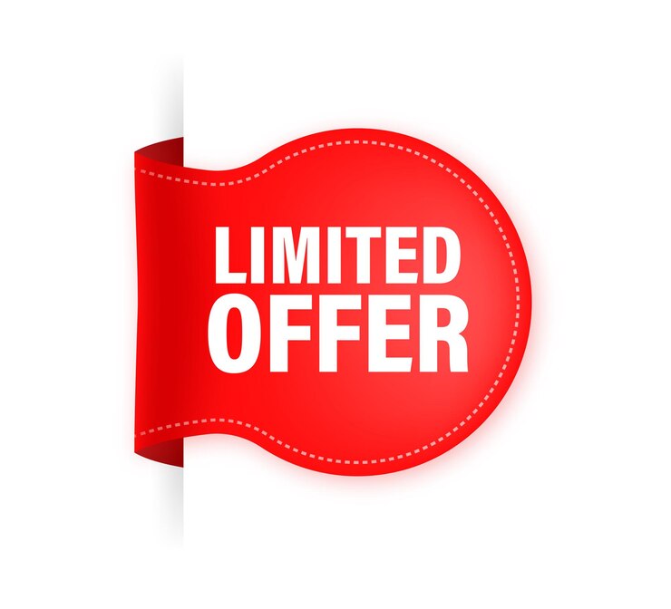 Vector red limited offer in vintage style.